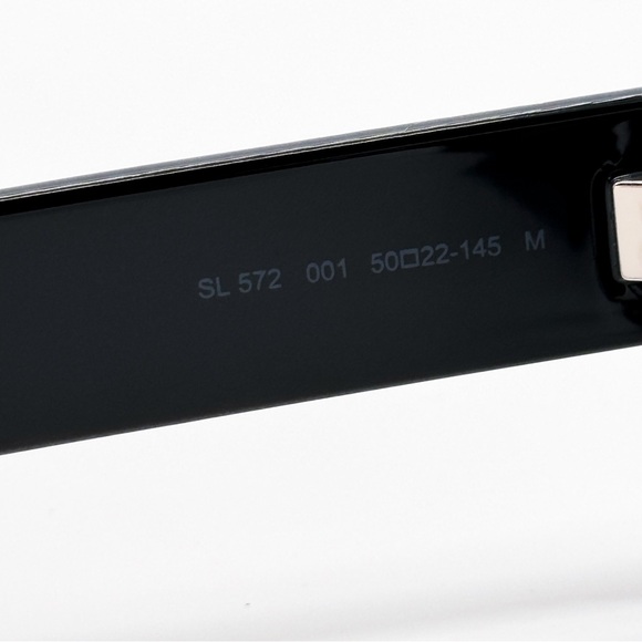 NEW SAINT LAURENT SL572 001 SQUARE UNISEX SUNGLASSES SL 572 001 BLACK EYEWEAR - Picture 10 of 12